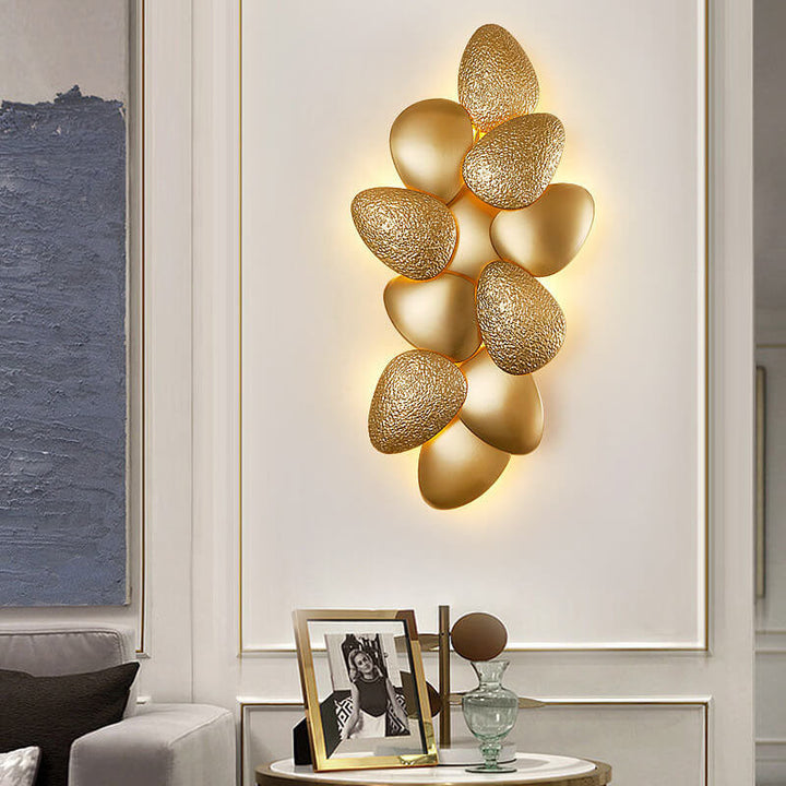 Moderne Luxus Gold Edelstahl Kiesel 3/6 Licht Wandleuchte 