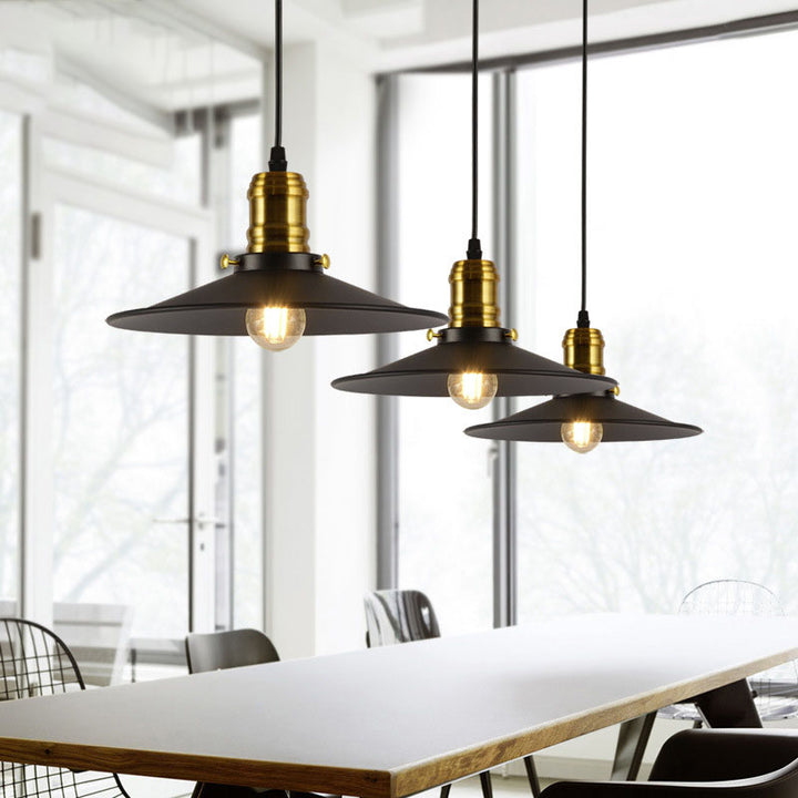 Contemporary Industrial Iron Round Barn 1-Light Pendant Light For Living Room &amp; Bedroom