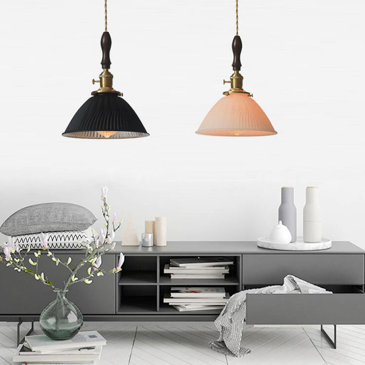Suspension Luminaire Moderne Rétro Couleur Unie Laiton Verre Fer 1 Lumière 