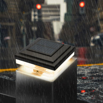 ضوء خارجي شمسي بسيط رباعي الألومنيوم LED رأس عمود حديقة ضوء منظر طبيعي 