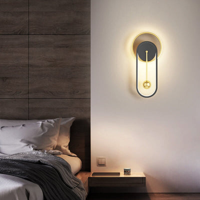 Nordic Industrial Iron Clock Design LED Wall Sconce Lamp