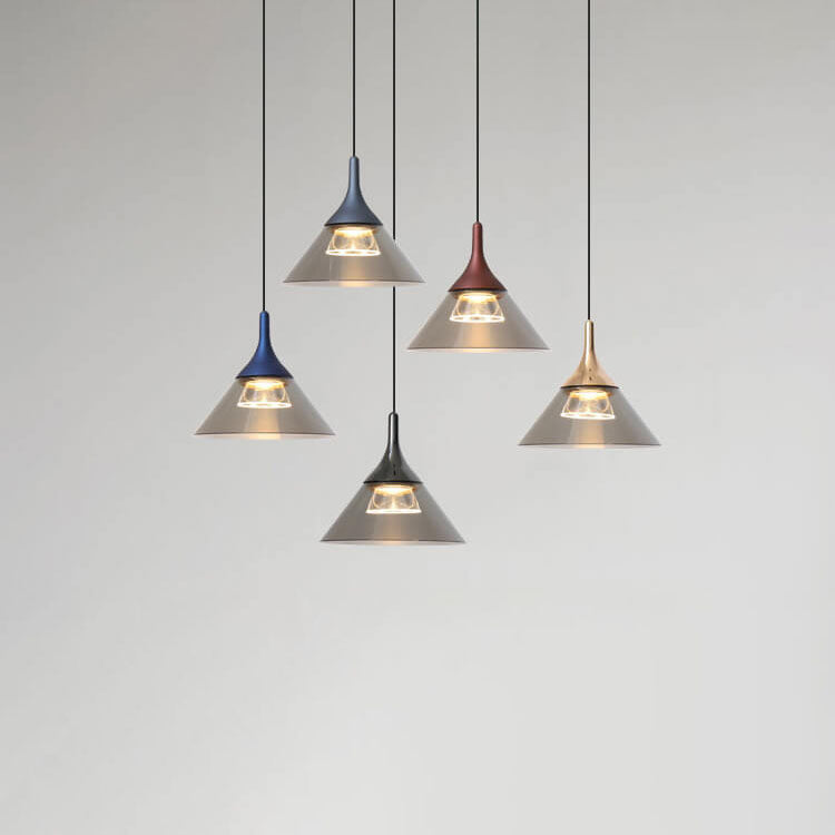 Cono Creativo Nórdico Lámpara Colgante LED de Aluminio y Acrílico 
