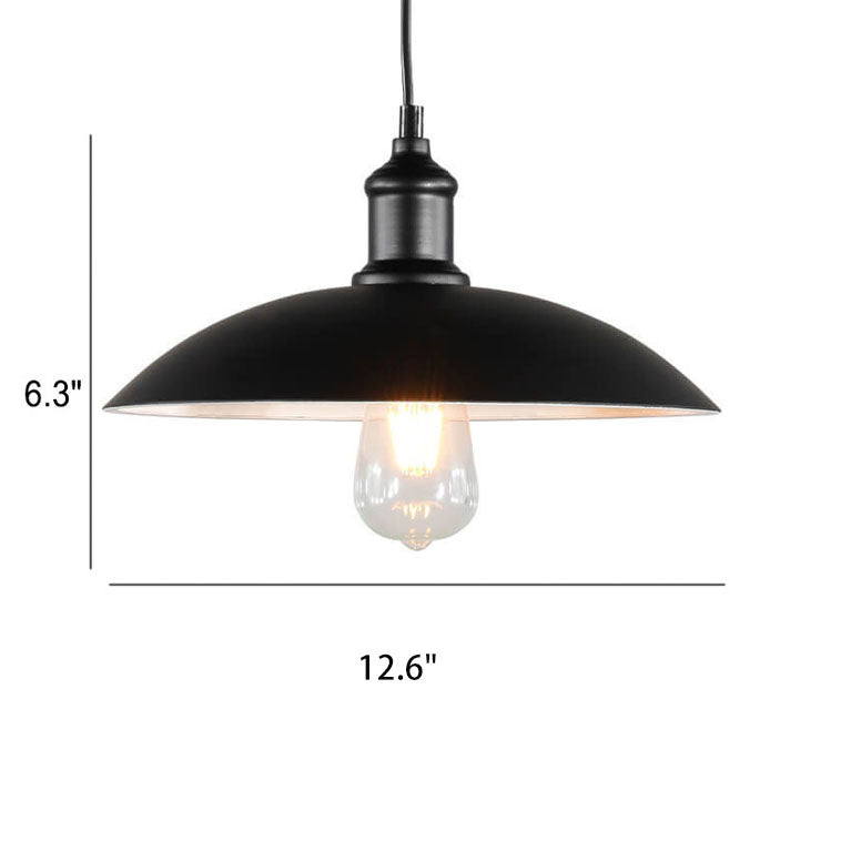 Industrial Vintage Iron Pot Lid 1-Light Loft Pendant Light