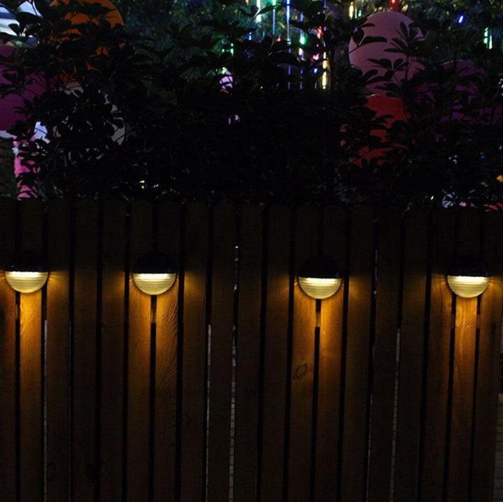 Solar Halbkreis 6 LED Außen Terrasse Zaun Wandleuchte 