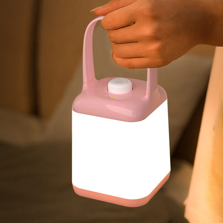 Lampe de Table LED Rechargeable Sans Fil en ABS Portable avec Bocal Carré Créatif 