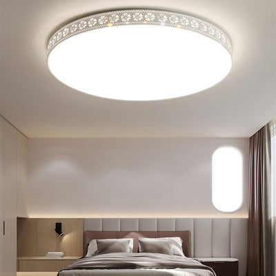 Modern Minimalist Plum Blossom Round LED Flush Mount Ceiling Light