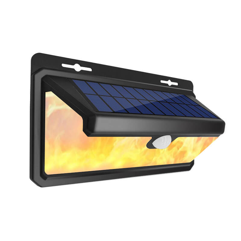 Modern Minimalist ABS PS Solar Flame Trapezoid Sensor LED Patio Wall Sconce Lamp For Outdoor