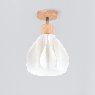 Japanese Wabi-sabi Minimalist Log 1-Light Semi-Flush Mount Light