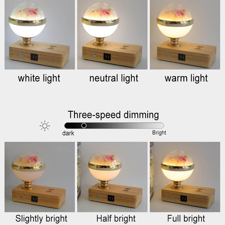 Creative Permanent Flower Night Light Smart Bluetooth Lautsprecher LED Wireless wiederaufladbare Tischlampe 