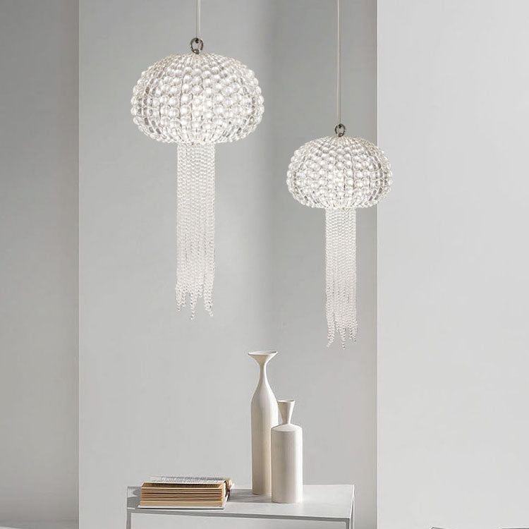 Moderne Leichte Luxus Glas Quallenform 1-Licht Pendelleuchte 