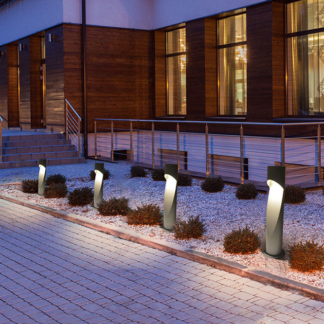 Contemporary Creative Column Geometric Hollow LED Outdoor Waterproof Lawn Landscape Light For Garden