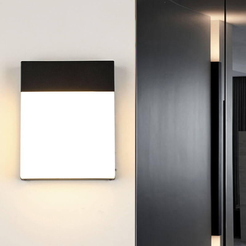 Lámpara de Aplique de Pared LED Impermeable de Aluminio Esmerilado Cuadrado para Exteriores 