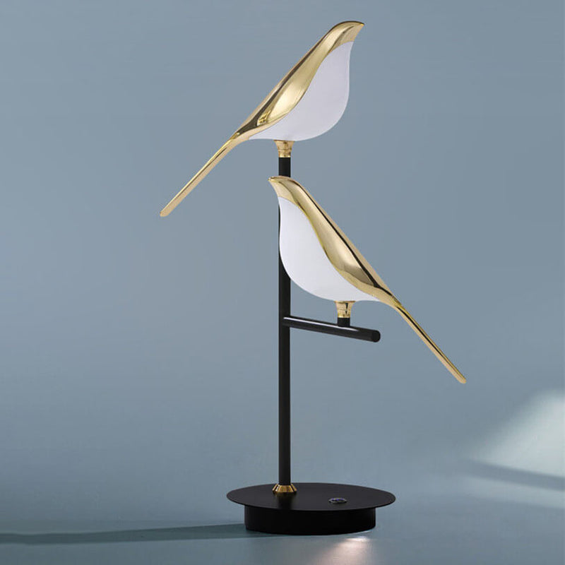 Lampe de table LED minimaliste nordique avec oiseau pie 