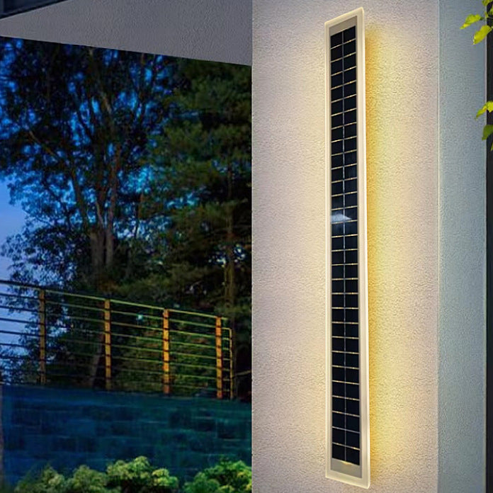 Moderne minimalistische Aluminium-Acryl Solar-Rechteckstreifen-Wandlampe für den Außenbereich, wasserdicht, LED-Wandleuchte für die Terrasse 