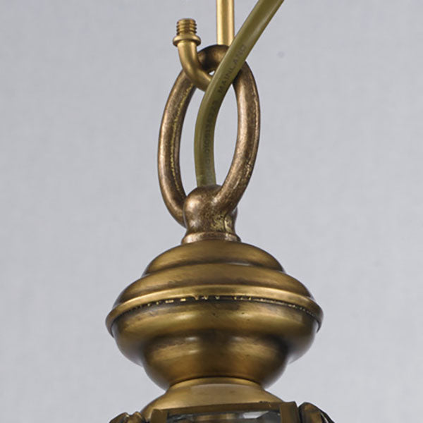 Traditioneller europäischer 3-flammiger Kronleuchter H65 aus Messing und Glas mit Käfigschirm für Wohnzimmer &amp; Esszimmer 