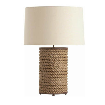 Modern Simple Country Style Natural Hemp Rope Winding Design Fabric 1-Light Table Lamp