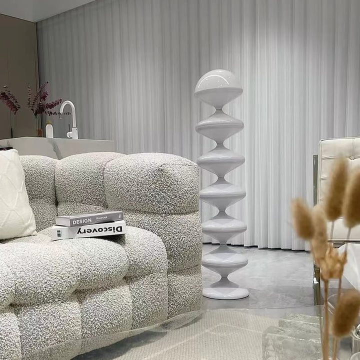 1-flammige Steh-Stehlampe im nordischen Creme-Kürbis-Design