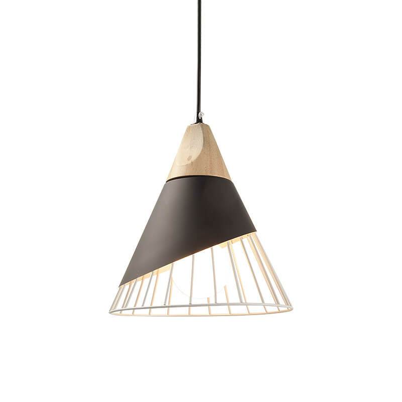 Nordic Macaron 1-Light Wire Cone Cage Pendant Light