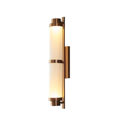 Nordic Light Luxury Cylindrical Glass Rose Gold LED Wall Sconce Lamp