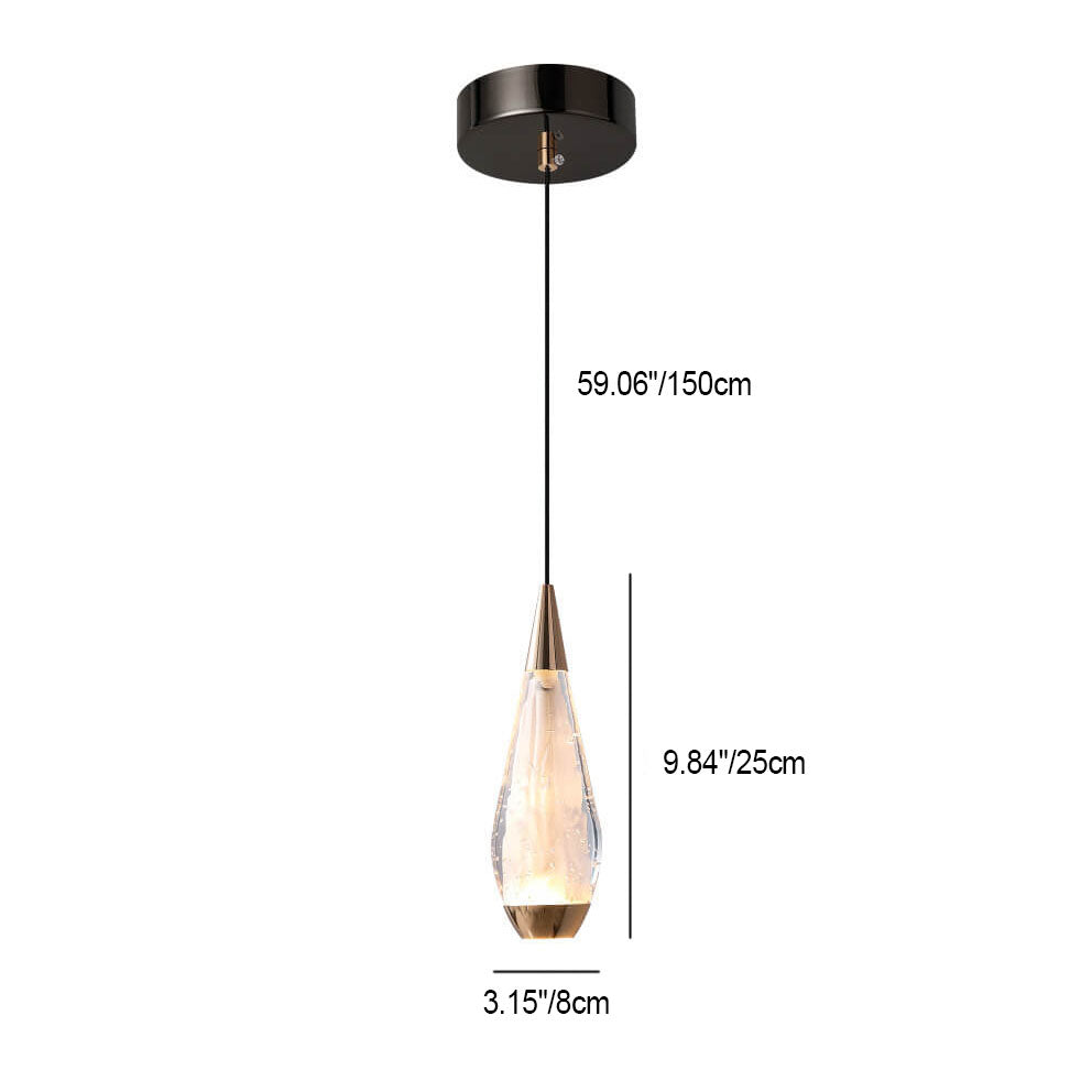 Moderne Luxus-Glasbeschläge Oval-Säulen-LED-Pendelleuchte für das Wohnzimmer 