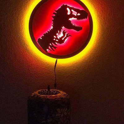 Jurassic Park Dinosaur LED Luminous Decorative Neon Wall Sconce Lamp