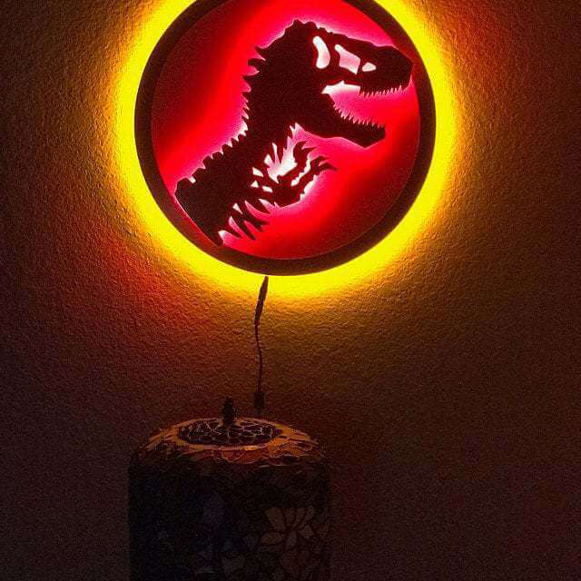 Jurassic Park Dinosaurier LED leuchtende dekorative Neon-Wandleuchte 