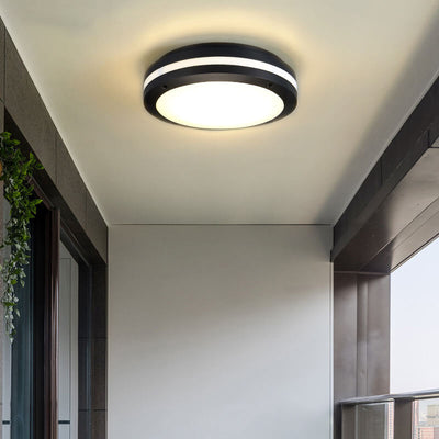 Creative Round Outdoor Waterproof Aluminum Acrylic LED Flush Mount Ceiling Light