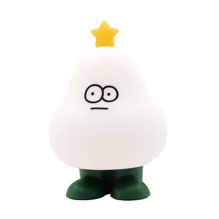 Contemporary Creative Cartoon Pear Silicone ABS HIPS Timing USB Rechargeable LED Night Light Table Lamp For Bedroom