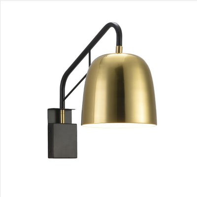 Nordic Minimalist Gold Dome Rotatable 1-Light Wall Sconce Lamp