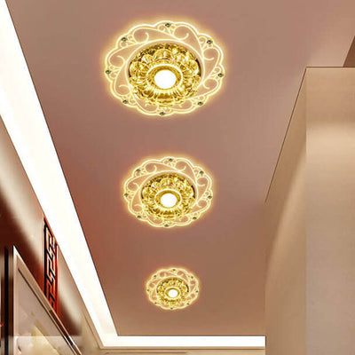 Modern Creative Flower Round LED Flush Mount Ceiling Light