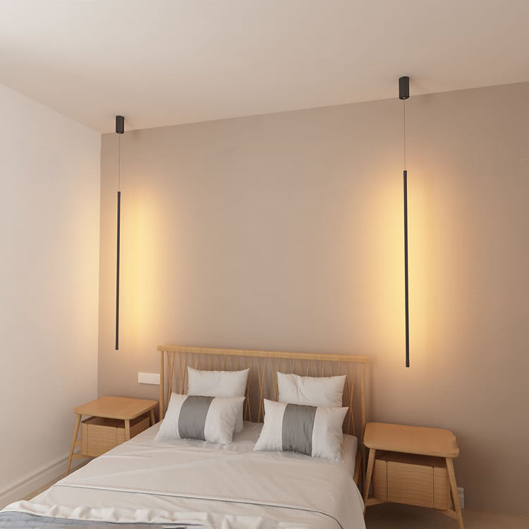Moderne minimalistische Aluminium-Straigh-Line-LED-Pendelleuchte für Wohnzimmer 