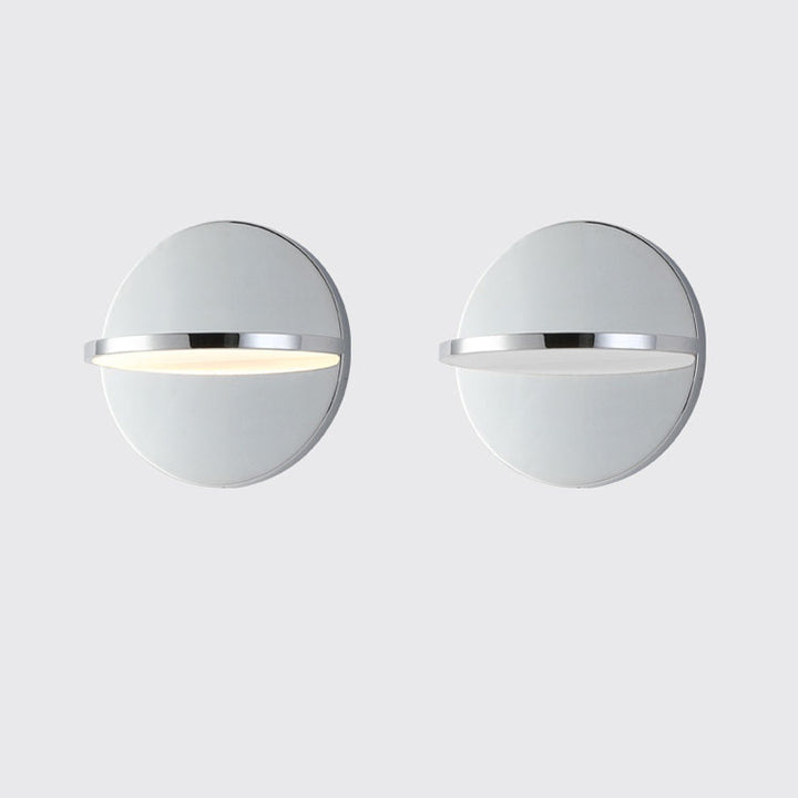 Moderne runde LED-Wandleuchte im nordischen Stil aus verchromtem Edelstahl für Wohnzimmer &amp; Schlafzimmer 
