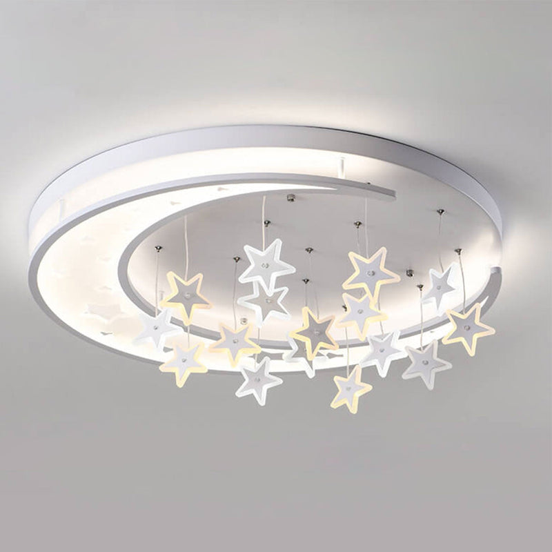 Modern Creative Star Hanging Round LED Flush Mount Ceiling Light