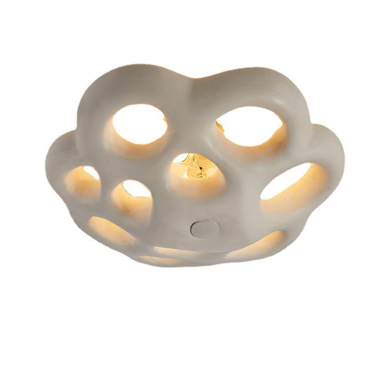 Contemporary Creative Round Hollow Petal Shade 3-Light Flush Mount Ceiling Light For Bedroom