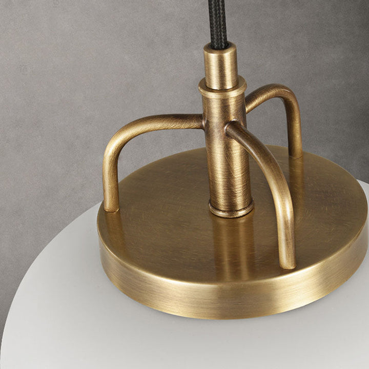 Traditionelle chinesische Laterne Messing Glas LED Pendelleuchte für Wohnzimmer 