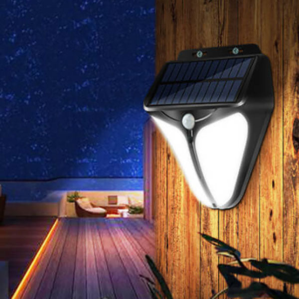 Lámpara de Aplique de Pared LED para Patio con Sensor de Cuerpo Impermeable para Exteriores Inteligente Solar en Forma de Triángulo 