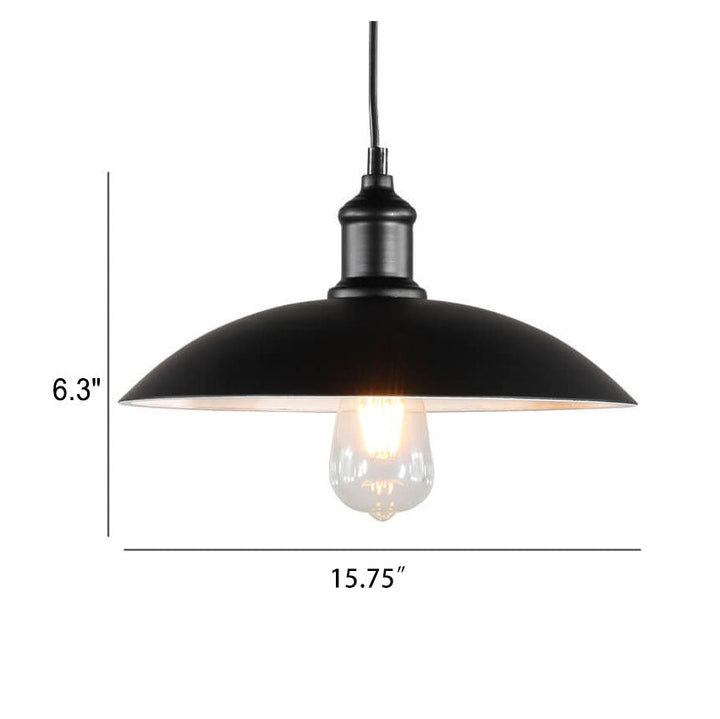 Tapa de Olla de Hierro Vintage Industrial Lámpara Colgante de Loft de 1 Luz 