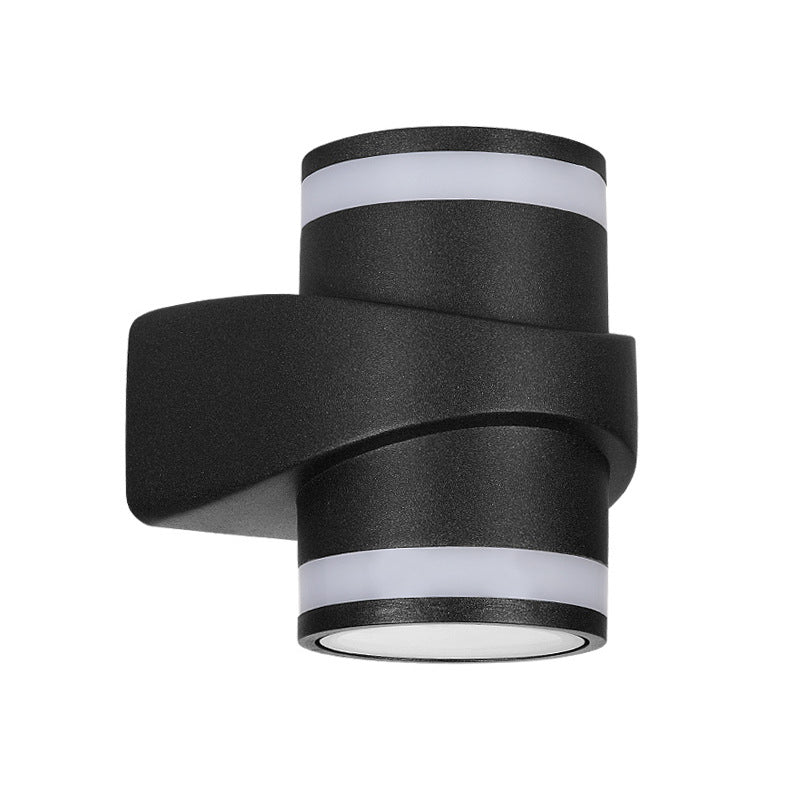 Applique Murale de Jardin Extérieure Étanche à LED en Aluminium Die-Cast Cylindrique Moderne 