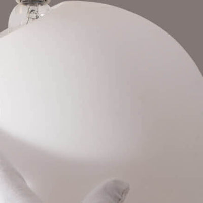 Nordic Minimalist White Orb Metal Glass LED Semi-Flush Mount Light
