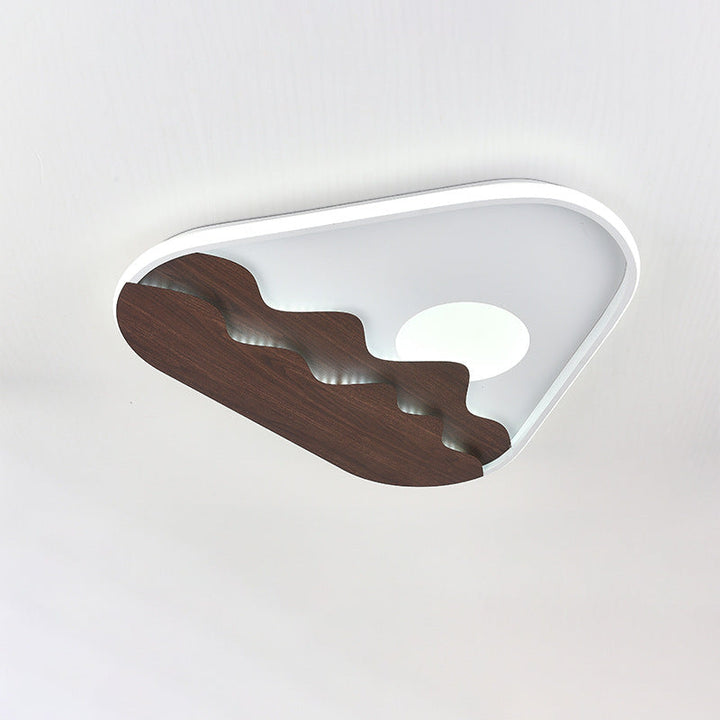 Iluminación de montaje empotrado LED de acrílico y madera en triángulo de paisaje minimalista moderno 