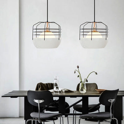 Industrial Iron Birdcage Design 1-Light Pendant Light