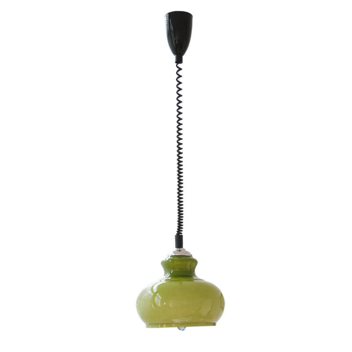 Contemporary Nordic Glass Iron Round Gourd 1-Light Pendant Light for Living Room