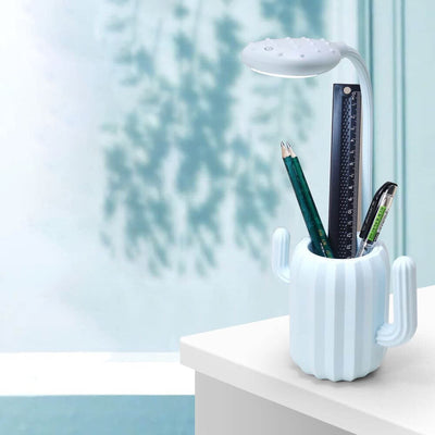 Modern Children's Plastic Cactus Pencil Eye Protection USB LED Table Lamp