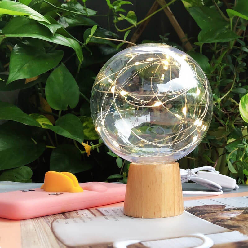 Modern Plastic Lampshade Starry Night Light LED Table Lamp