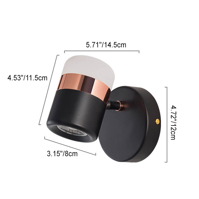Modern Minimalist Cylindrical Spotlight Adjustable Mini LED Wall Sconce Lamp For Bedroom