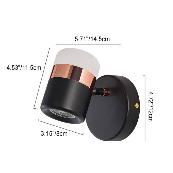 Modern Minimalist Cylindrical Spotlight Adjustable Mini LED Wall Sconce Lamp For Bedroom