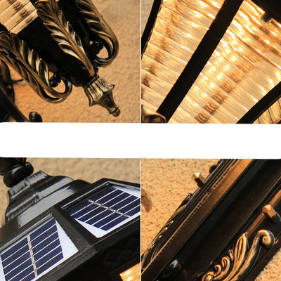 Europäische sechseckige Solarlaterne im Freien wasserdichte Patio-LED-Wandleuchte 