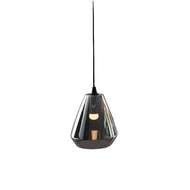 Nordic Minimalistischer Kegelförmiger Glasbehälter 1-Licht Pendelleuchte 