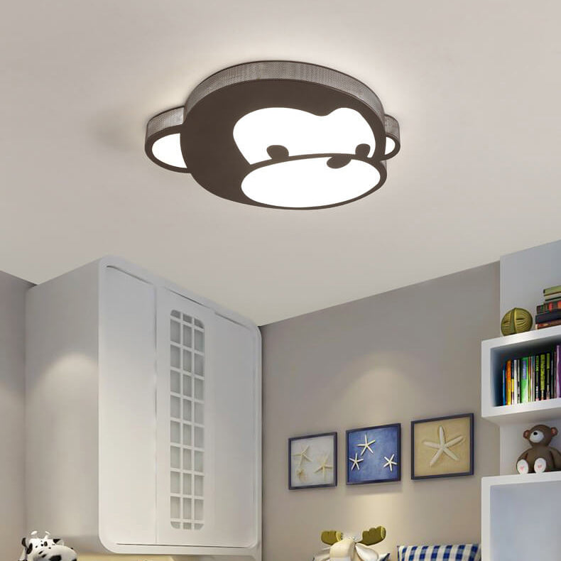 Childlike Cartoon Monkey Design LED Flush Mount Light