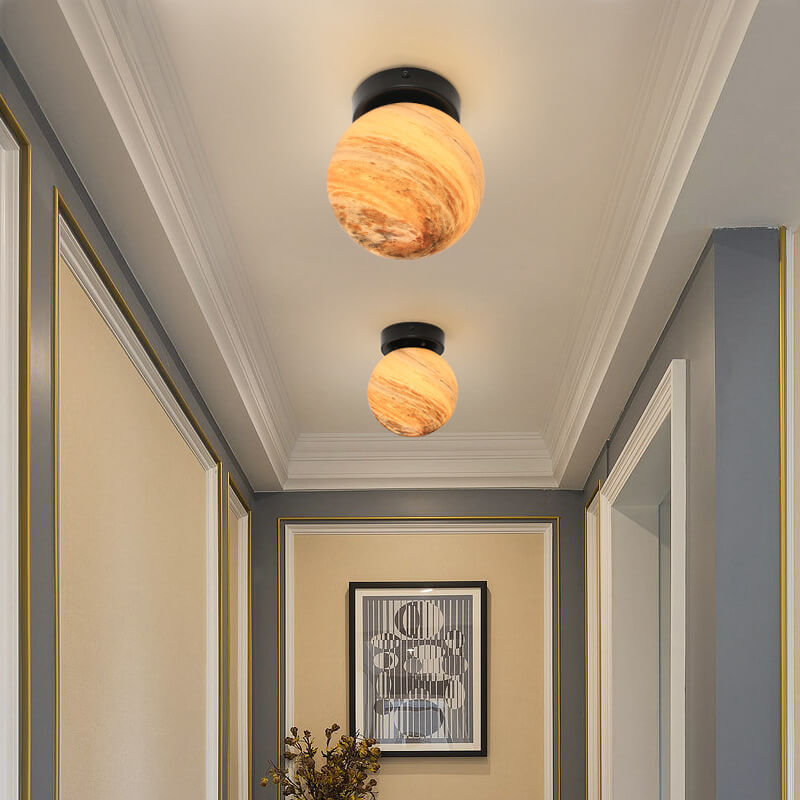 Applique murale à une lumière avec orbe en verre créatif nordique 
